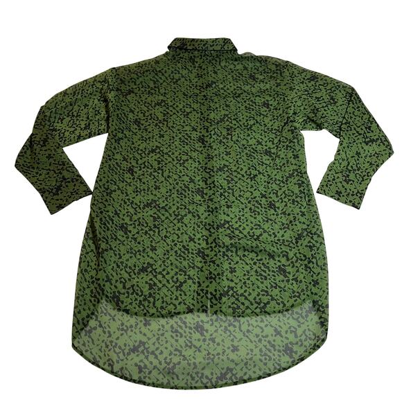 TOPSHOP Abstract Print Semi Sheer Button Up Tunic Blouse Size 4-6 Colorful - Picture 2 of 8